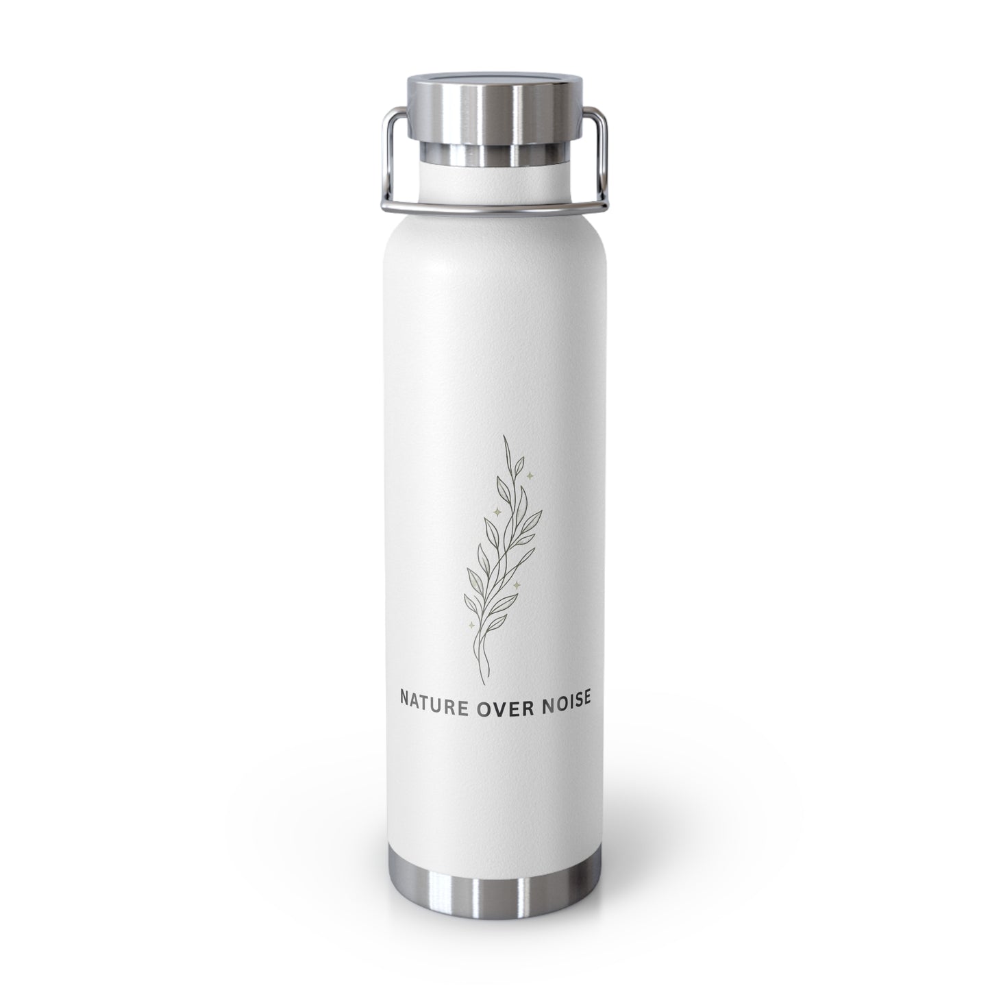Nature Over Noise 22oz Vacuum Insulated Water Bottle — Stainless Copper-Lined Thermal Bottle