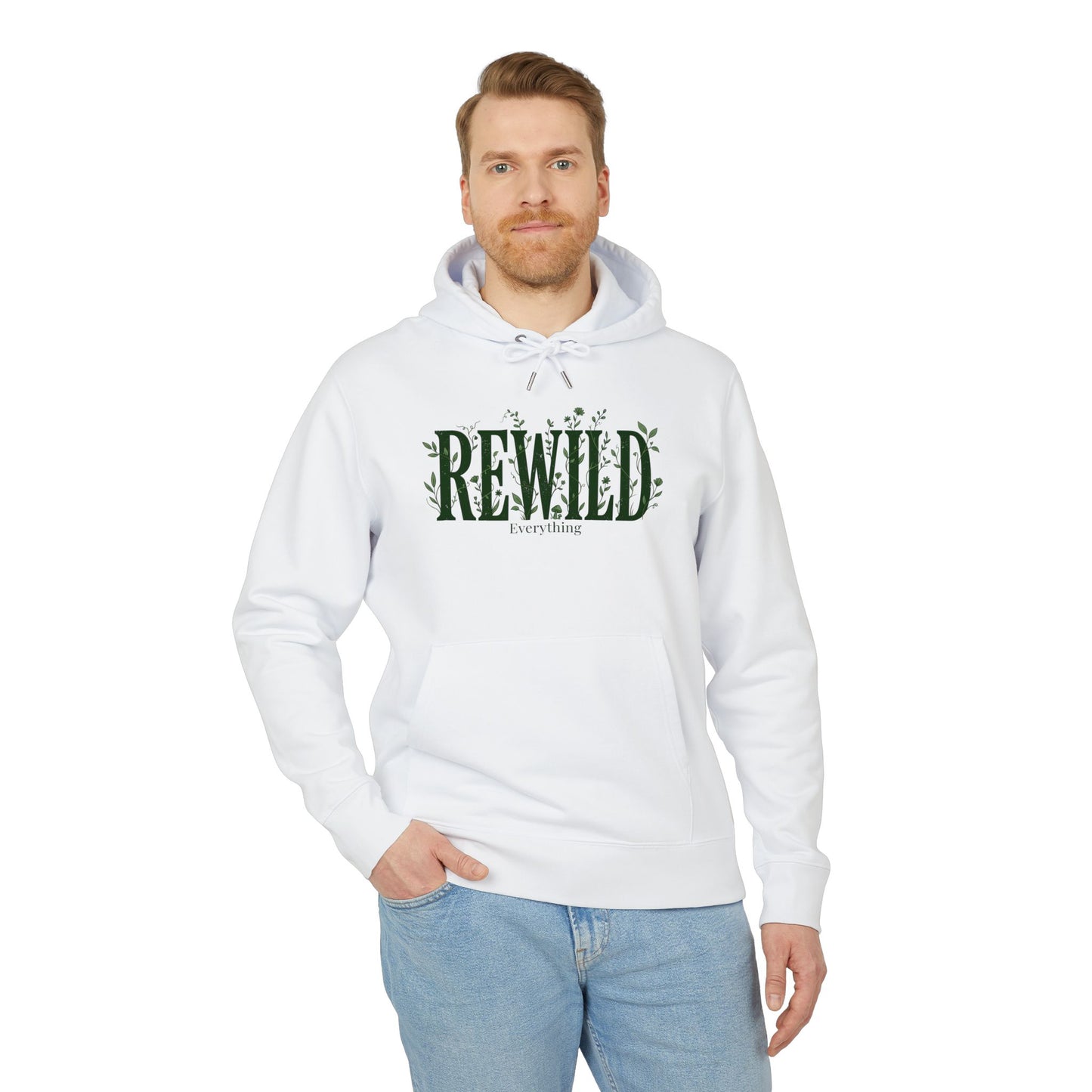 Rewild Hoodie — Botanical 'Rewild Everything' Eco Nature Sweatshirt