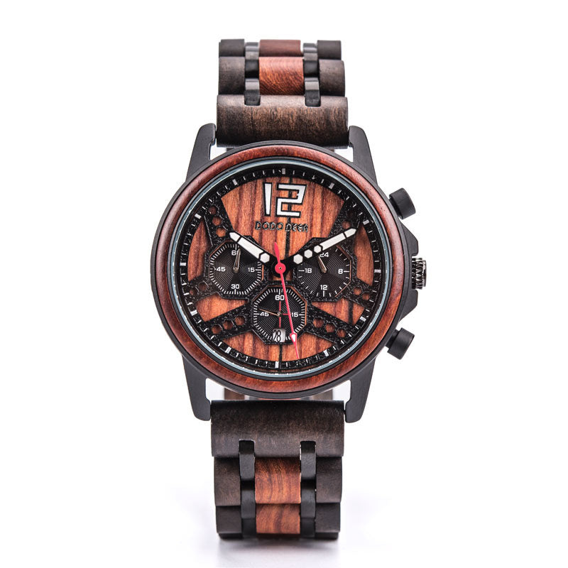 Round Dial Wooden Watch