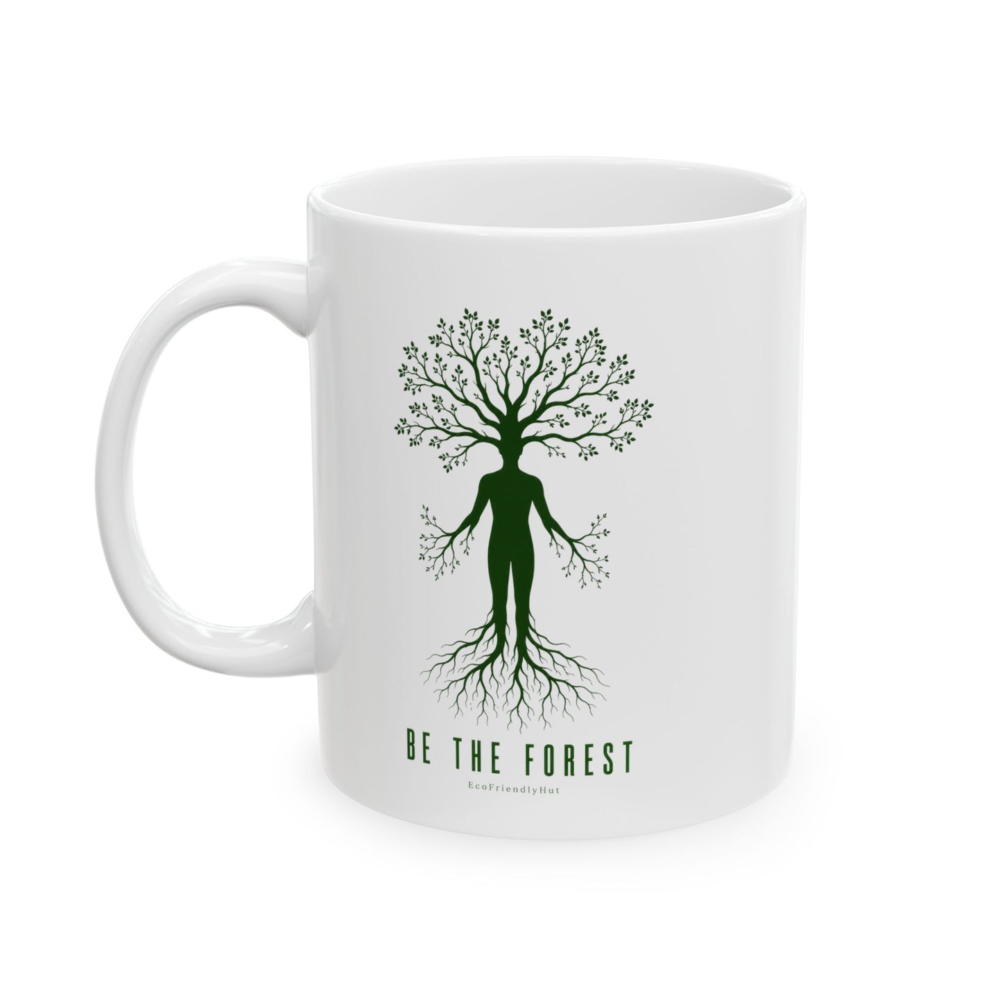 Herbal Tea Tree Ceramic Mug — Botanical Greenery 11oz & 15oz