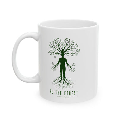 Herbal Tea Tree Ceramic Mug — Botanical Greenery 11oz & 15oz