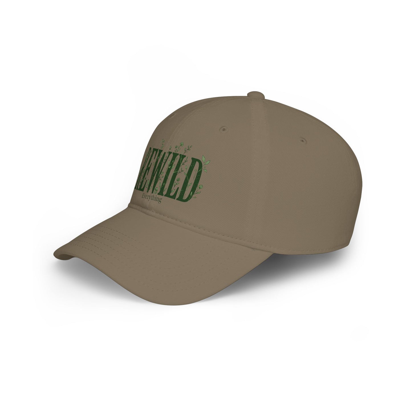 Rewild Everything Khaki Baseball Cap — Outdoor Nature, Conservation Hat