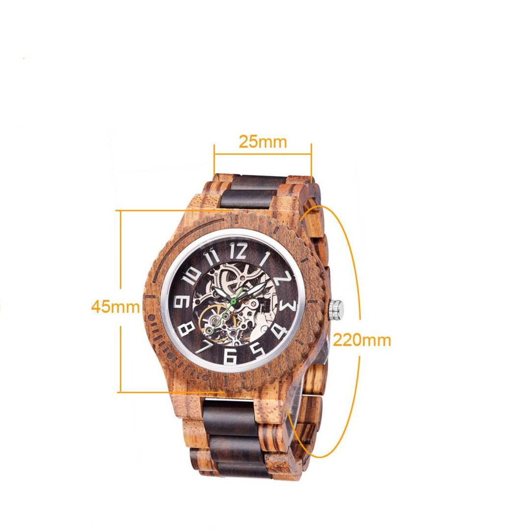 Crystal Mirror Wooden watch