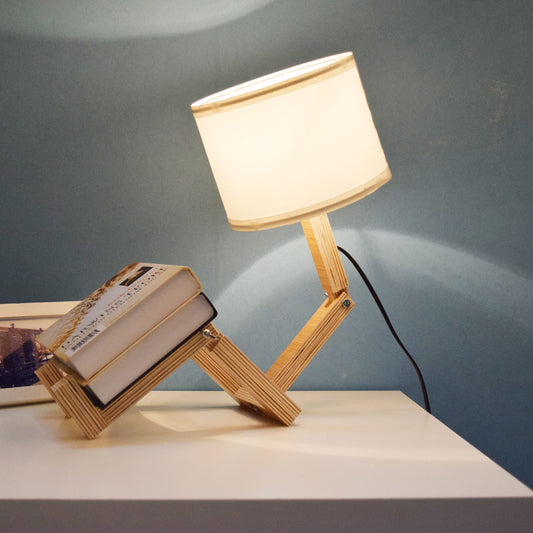 Creative Small Humanoid Wooden Table Lamp