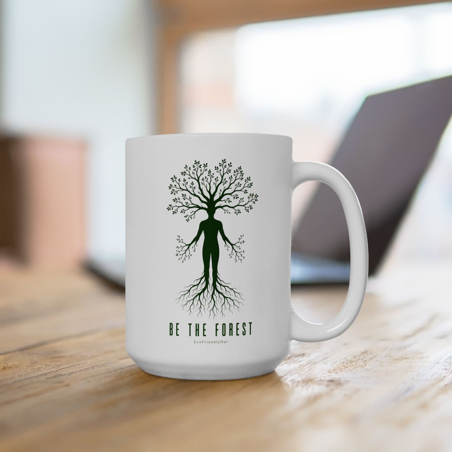Herbal Tea Tree Ceramic Mug — Botanical Greenery 11oz & 15oz