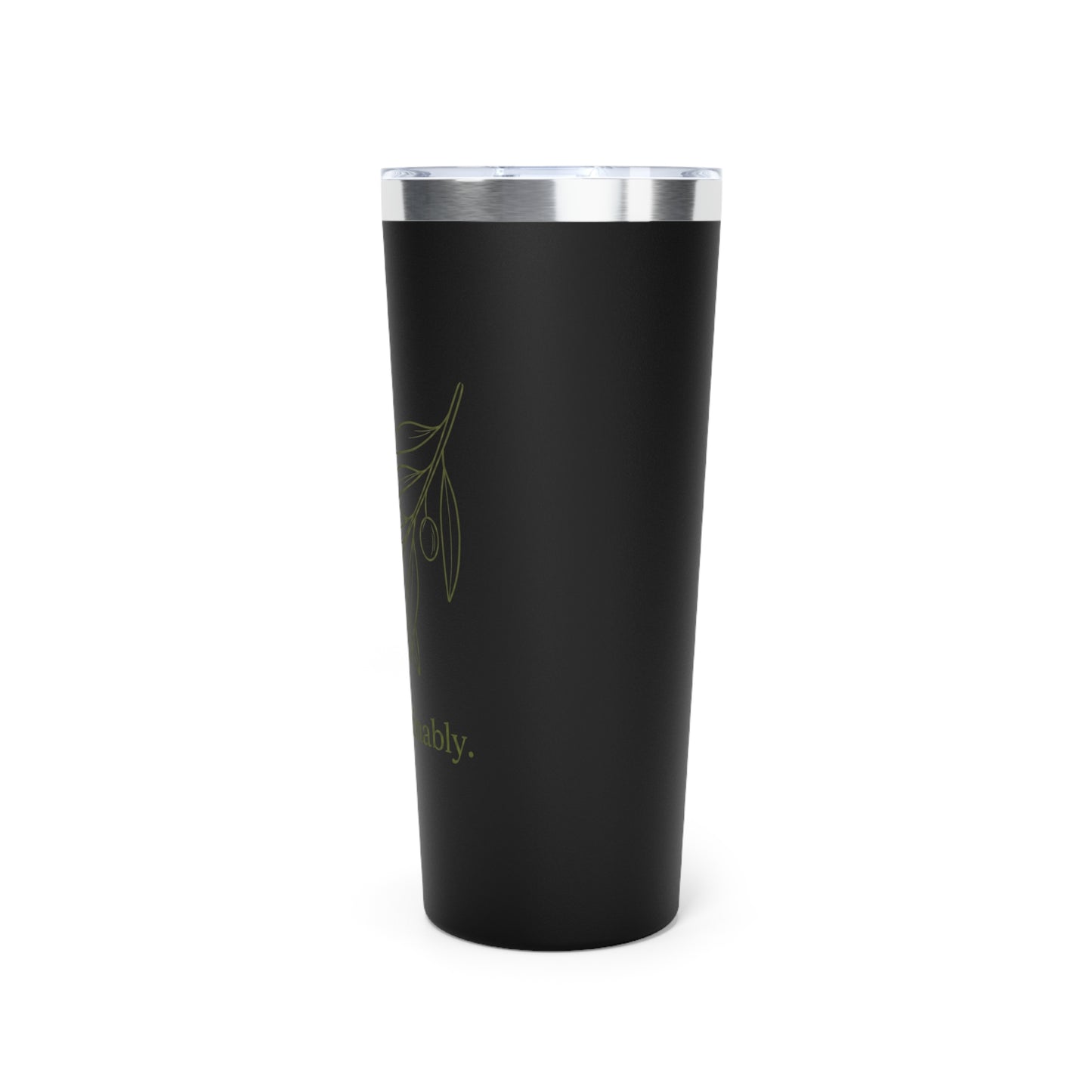 Eco Olive Branch 22oz Insulated Tumbler — "Sip Sustainably"