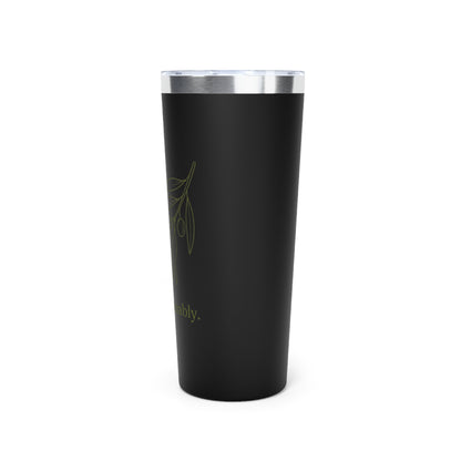 Eco Olive Branch 22oz Insulated Tumbler — "Sip Sustainably"