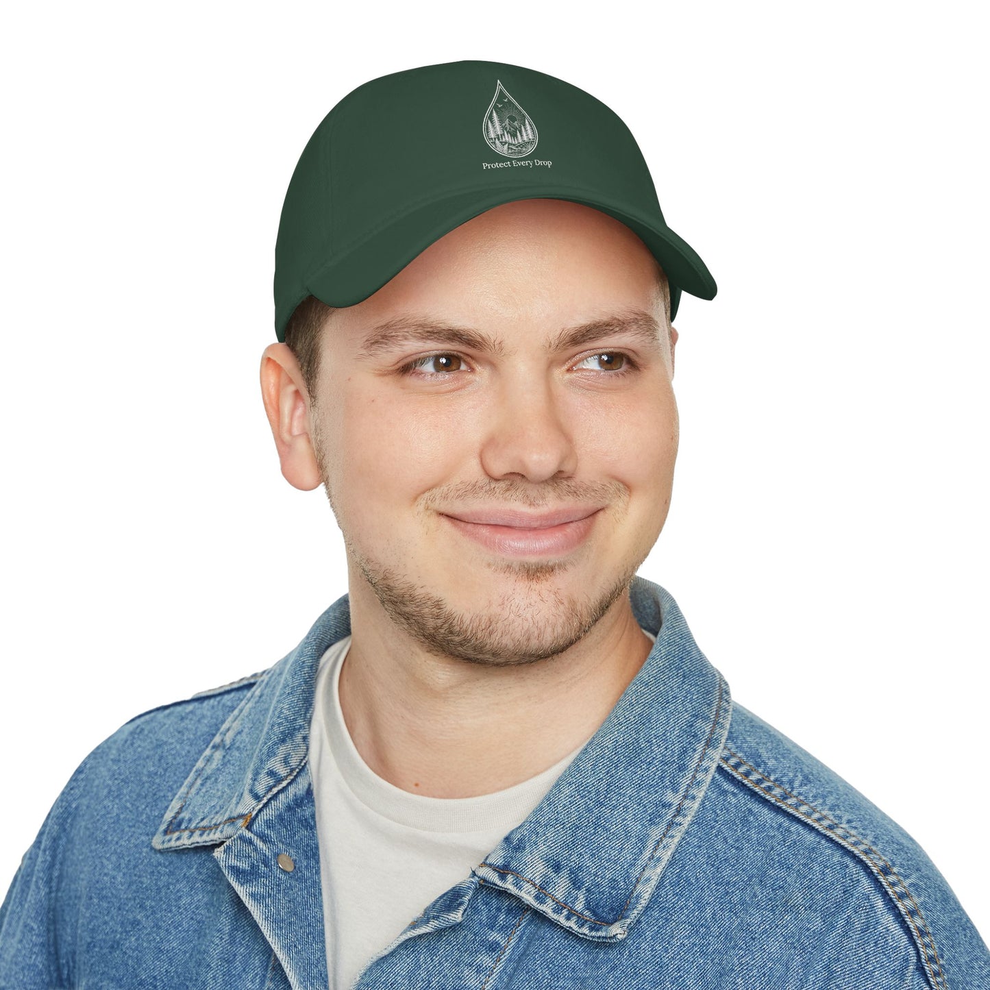 Protect Every Drop Low Profile Baseball Cap — Water Conservation Embroidered Hat