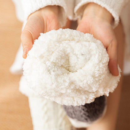 Love Knitted Plush Floor Socks Winter Warm Non-slip Carpet Socks