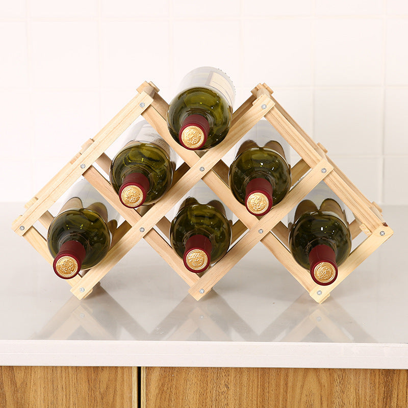 Wooden Wine Folding Rack