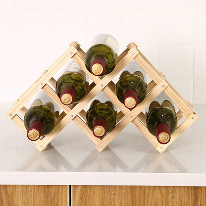 Wooden Wine Folding Rack