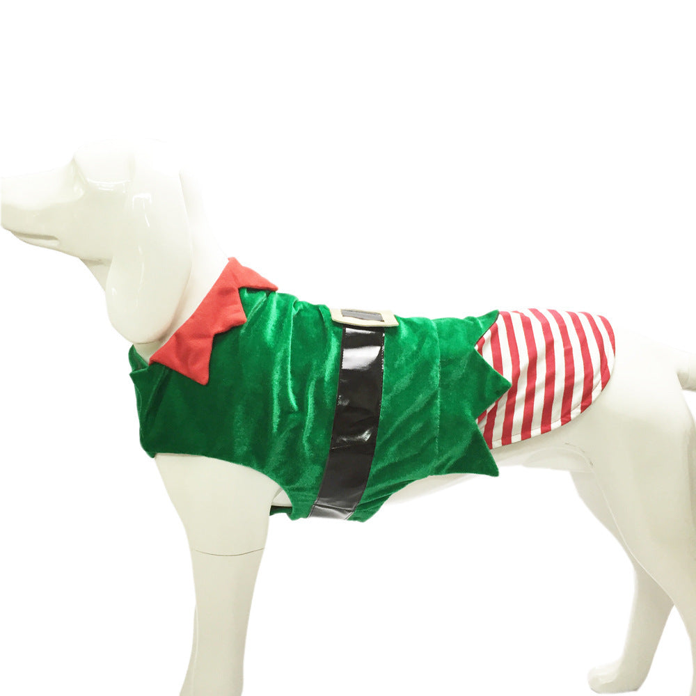 Fashion Green Elf Pet Christmas Costume