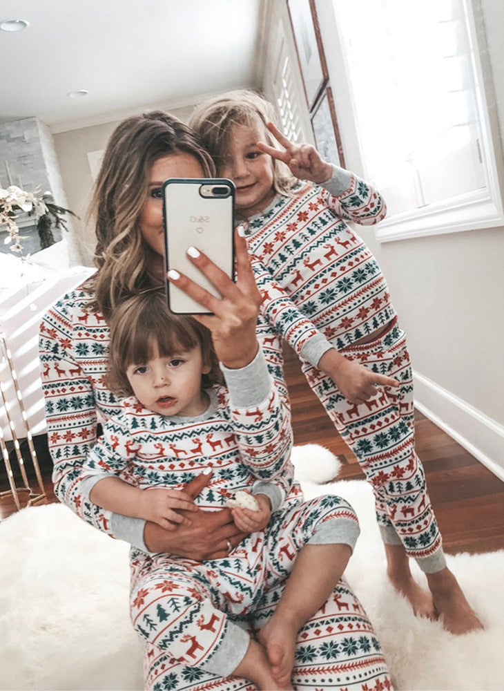 Christmas Family Matching Father Mother Kids Baby Look alike Clothes Set