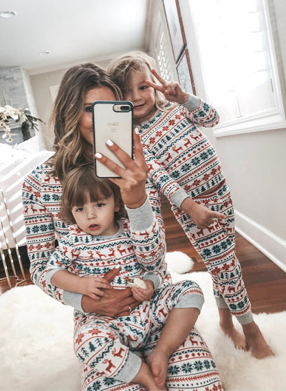 Christmas Family Matching Father Mother Kids Baby Look alike Clothes Set