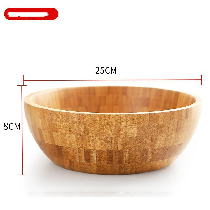 Chinese Medicine Mask Bamboo Household Salad Wooden Bowl