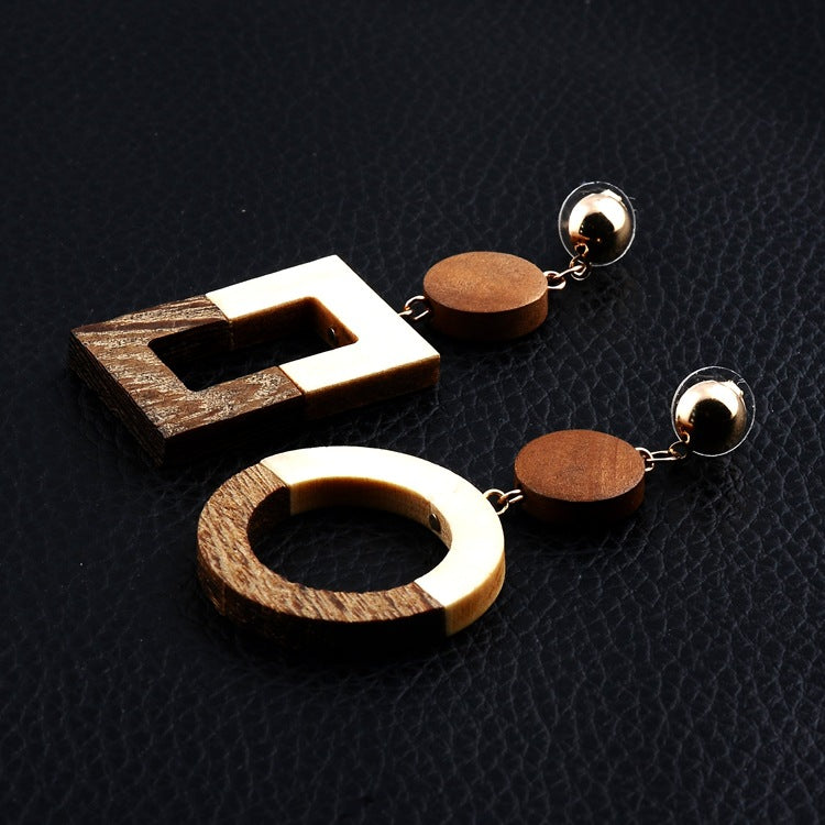 Vintage Wooden Wood Earrings