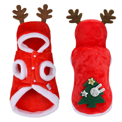 Pet Flannel Elk Christmas Clothes