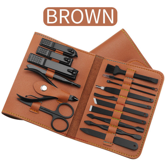 16pcs set Nail Clipper Cutter Trimmer Ear Pick Grooming Kit