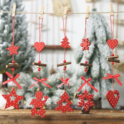 Christmas Tree Creative Polka Dot Wooden Pendant