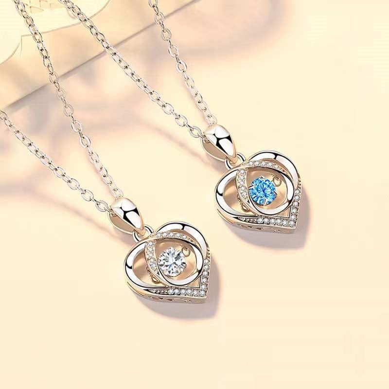 Beating Heart-shaped Luxury Love Rhinestones Necklace