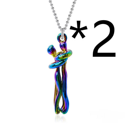 Affectionate Hug Fashion Punk Street Style Pendant Necklace