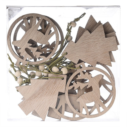 Christmas Decorations Transparent Boxed Wooden Pendant