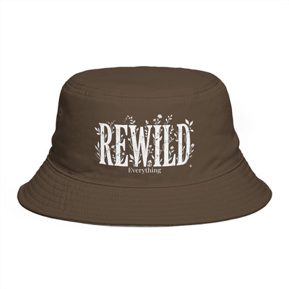 Rewild Everything Bucket Hat — Brown Outdoor Nature Hat