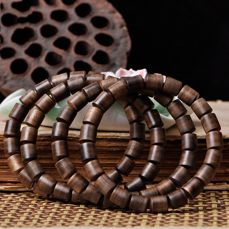 Agarwood Barrel Bead Bracelet