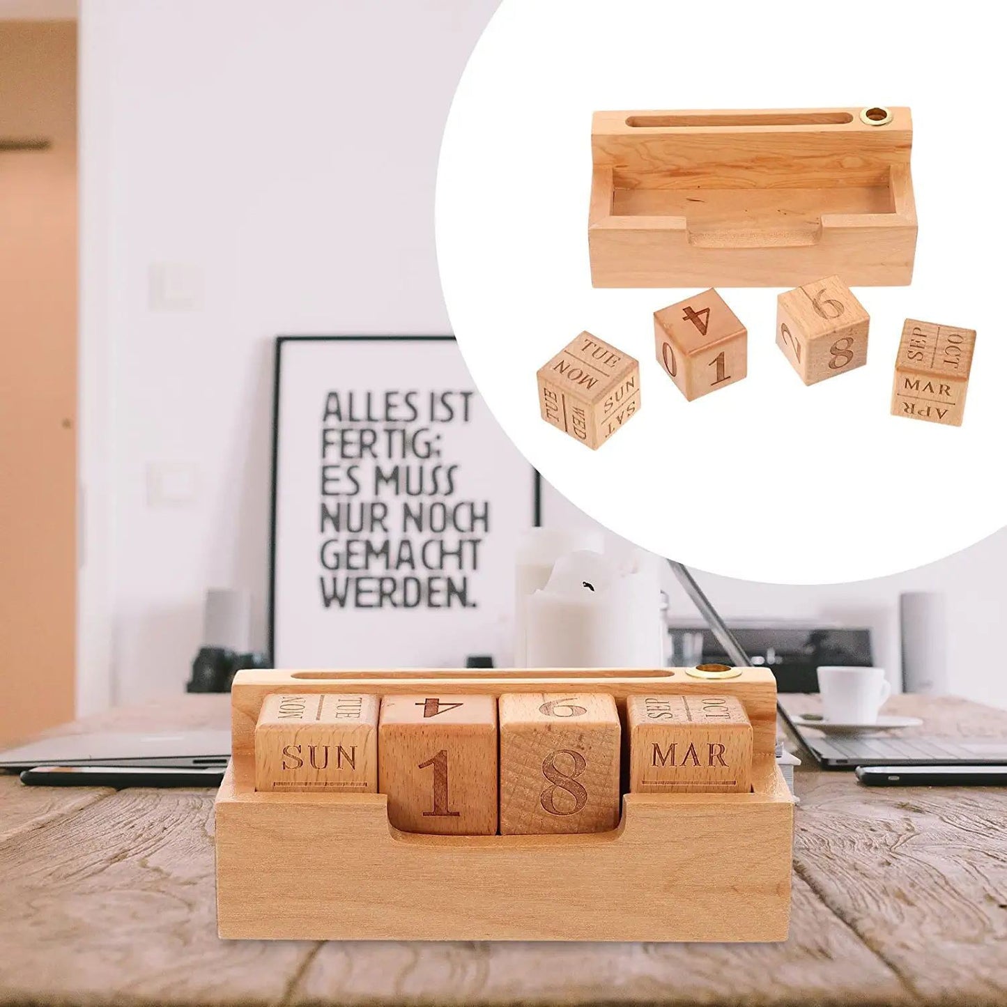 Solid Wood Creative Simple Desk Calendar