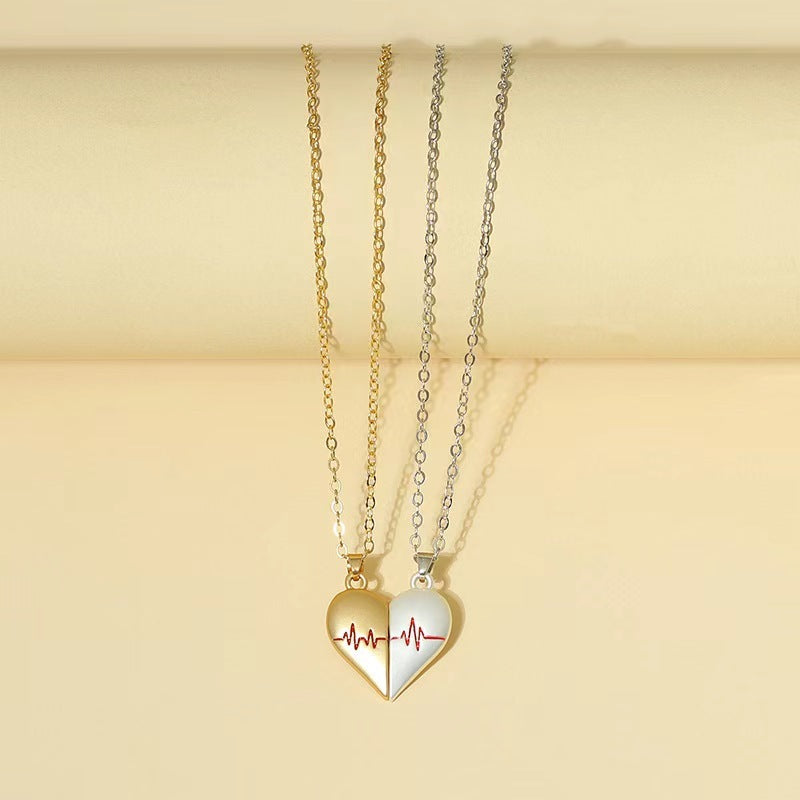 Heartbeat Magnetic Heart Love Couple Jewelry