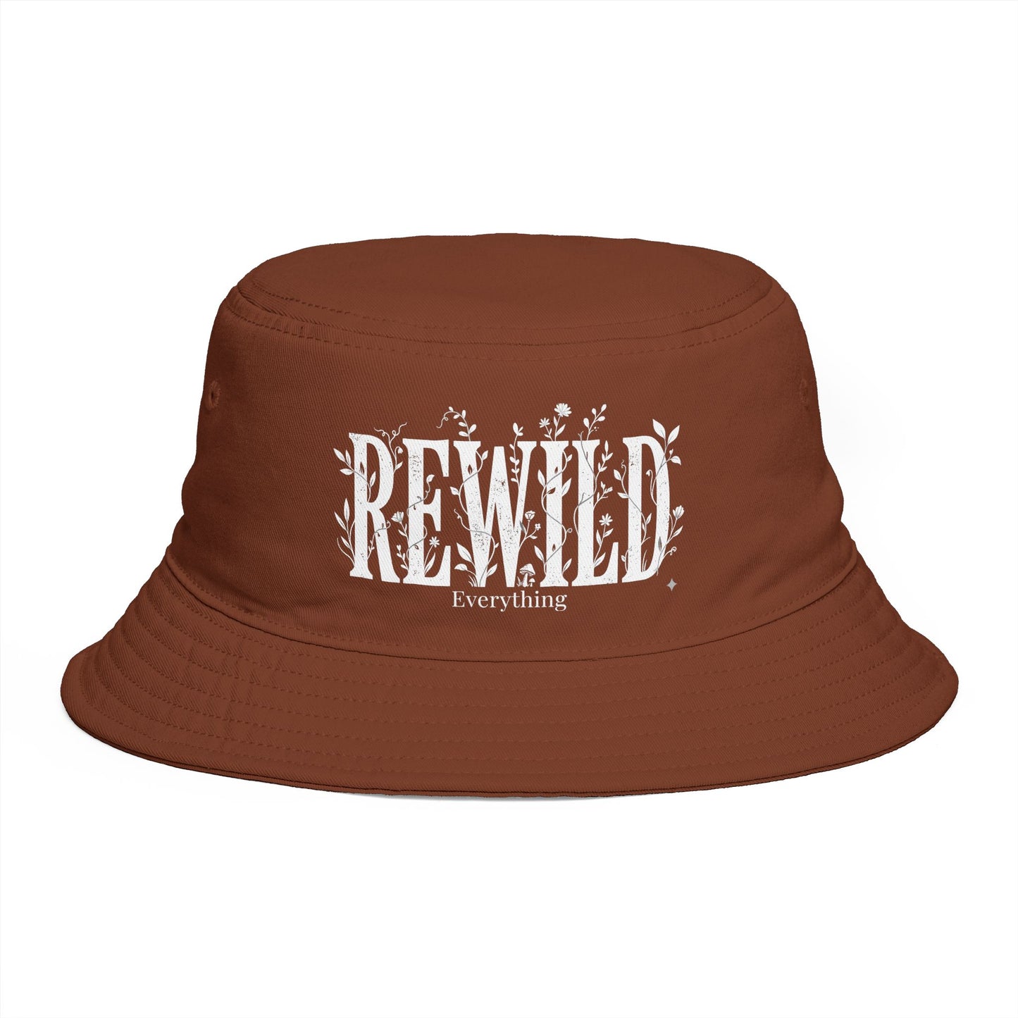 Rewild Everything Bucket Hat — Brown Outdoor Nature Hat