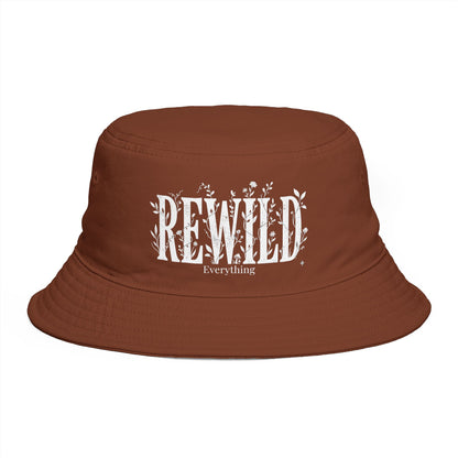 Rewild Everything Bucket Hat — Brown Outdoor Nature Hat