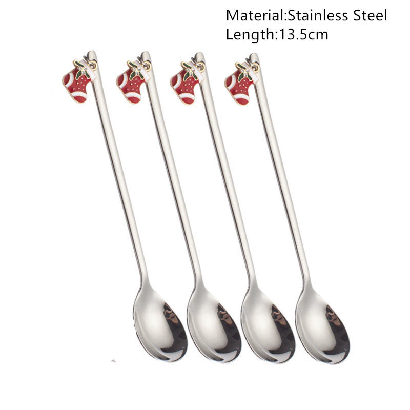 Merry Christmas Spoons Xmas Party Tableware