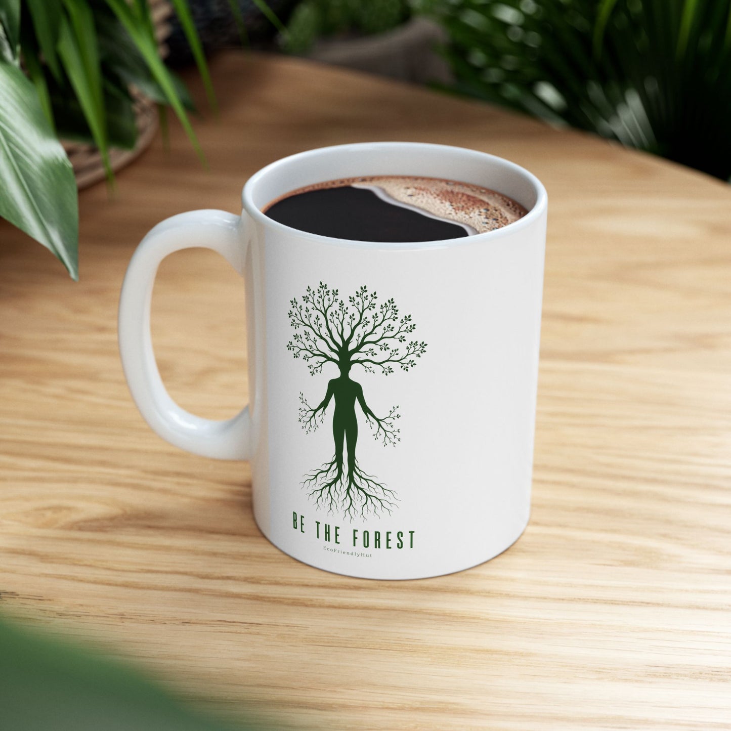 Herbal Tea Tree Ceramic Mug — Botanical Greenery 11oz & 15oz