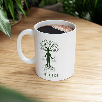 Herbal Tea Tree Ceramic Mug — Botanical Greenery 11oz & 15oz