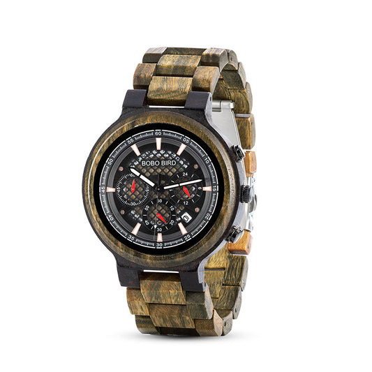 Multifunctional Creative Green Sandalwood Watch