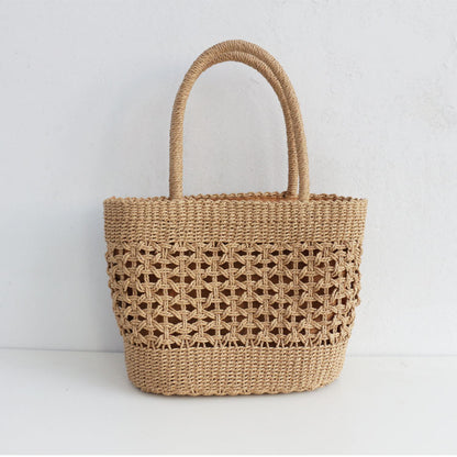 Women's Straw Woven Hollow Hand-held Bag