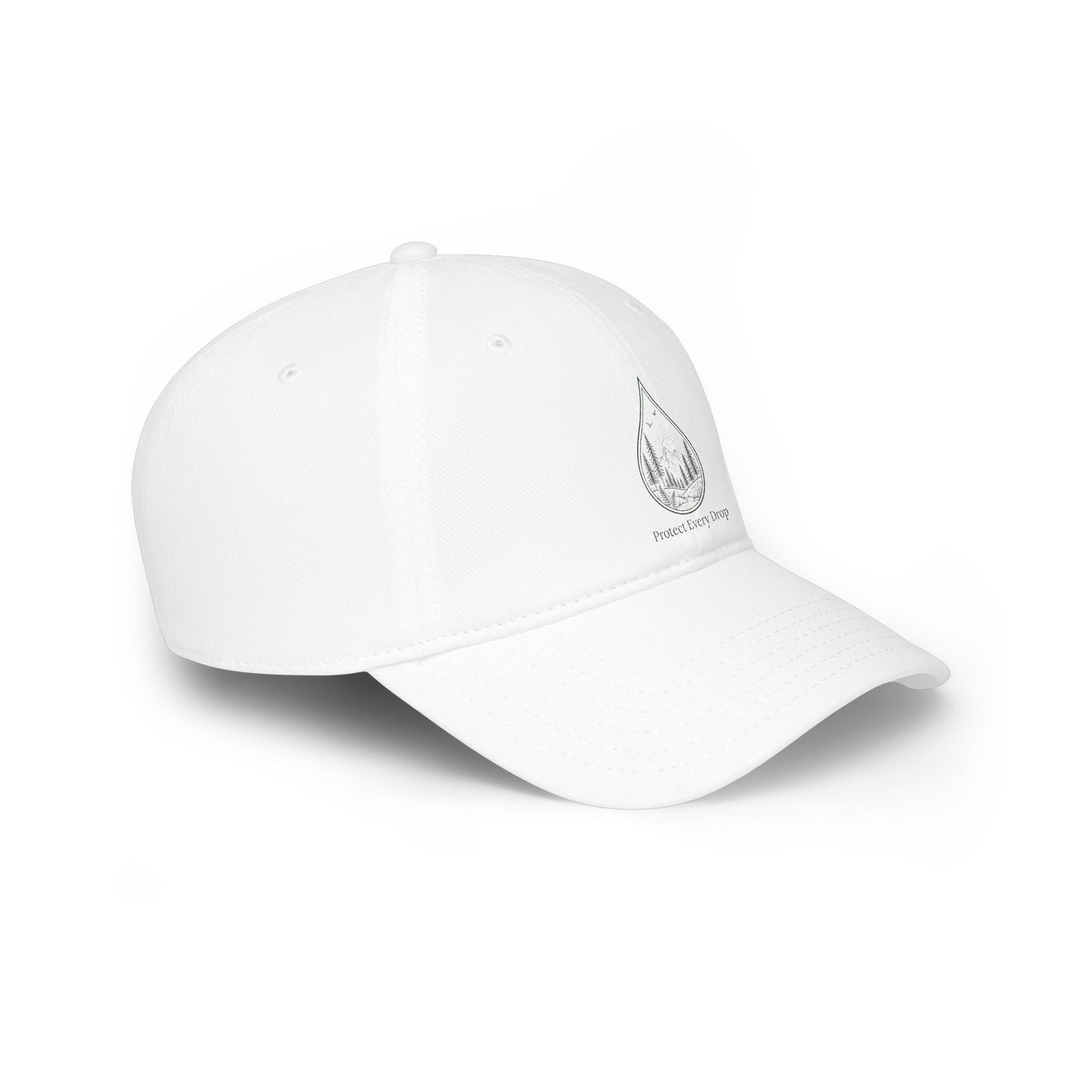 Protect Every Drop Low Profile Baseball Cap — Water Conservation Embroidered Hat