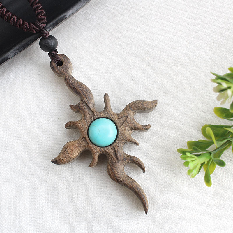 Ancient Long Sweater Wooden Chain