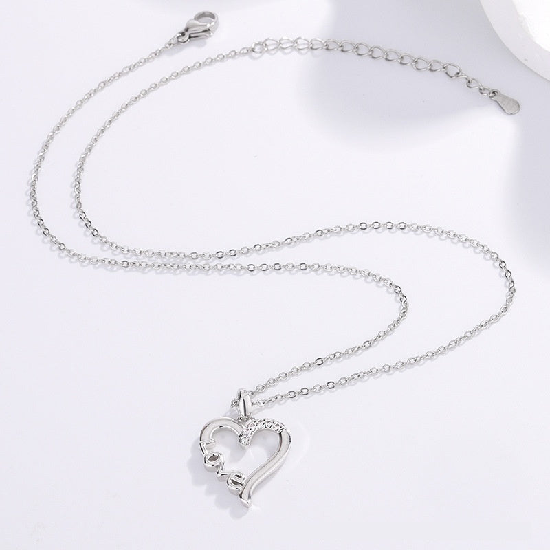 Titanium Steel LOVE Pendant Necklace