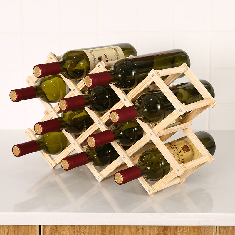 Wooden Wine Folding Rack