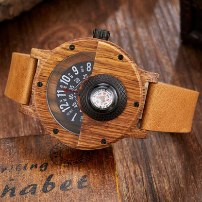 Multifunctional Compass Wooden Watch