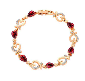 Hollow Love Bracelet With Rhinestones