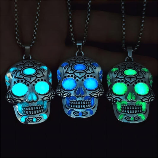 Halloween Luminous Skull Necklace