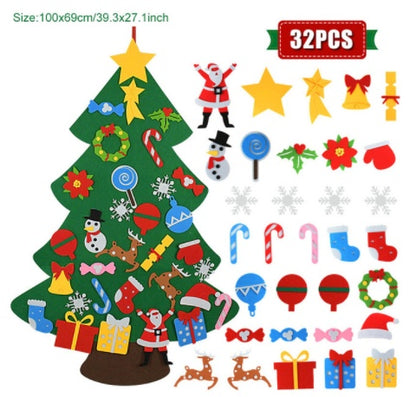 DIY Felt Christmas Tree New Year Toddler Kids Handmade Gift