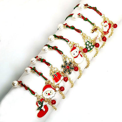 Christmas Snowman Santa Claus Tree Snowflake Elk Bracelet