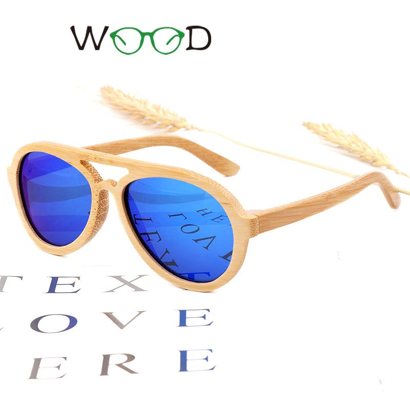 Unisex Wooden Frame Sunglasses