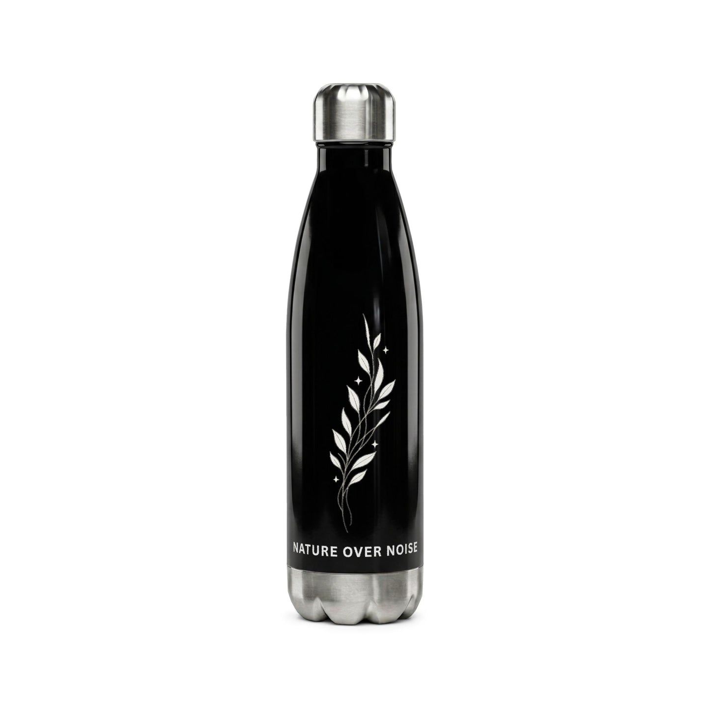 Nature Over Noise Stainless Steel Water Bottle — 17oz Insulated Eco Bottle