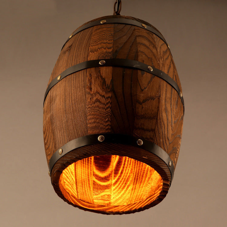 Creative Personality Wine Barrel Wooden Chandeliers Lights