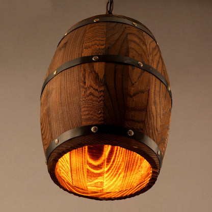 Creative Personality Wine Barrel Wooden Chandeliers Lights